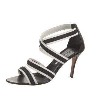 Manolo Blahnik Rigata Bicolor Strappy Stretch Sandal 37.5 (7)